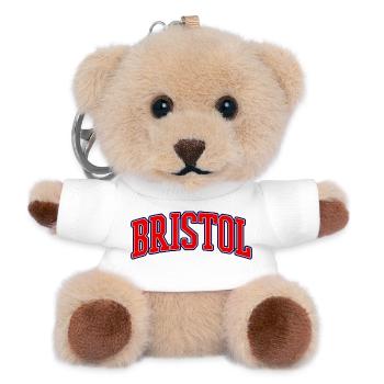 Bristol Varsity Schriftzug - Teddy Schlüsselanhänger - Weiß - Vorne