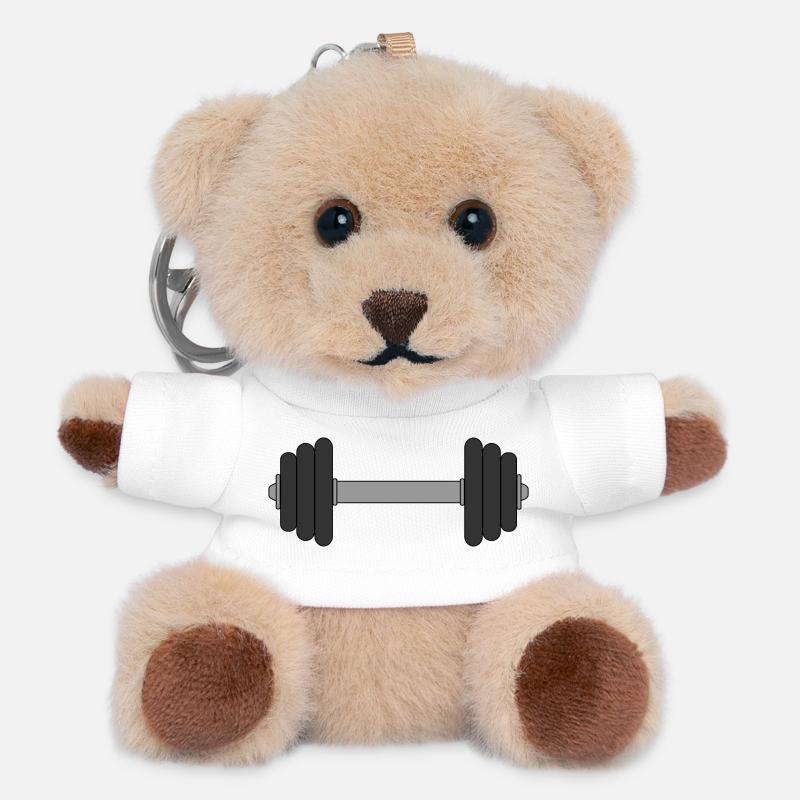 Dumbbell - Teddy Keyring - white