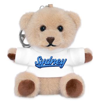 Sydney Ocean Script Logo - Teddy Keyring - white - Front