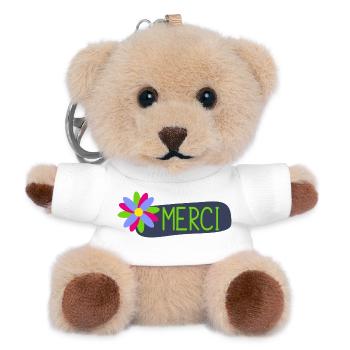 MAÎTRESSE. MAITRE. MERCI. MERCI MAÎTRESSE - Porte-clés ourson - blanc - Devant