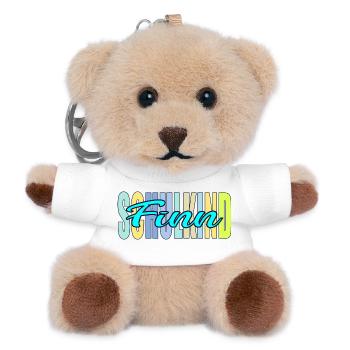 SCHULKIND FINN - SCHULANFANG EINSCHULUNG - Teddy Schlüsselanhänger - Weiß - Vorne