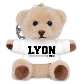Lyon | Frankreich - Teddy Schlüsselanhänger - Weiß - Vorne