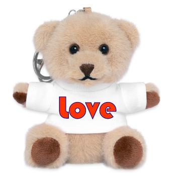 HERZ. HERZ. VALENTINSTAG. LIEBE. LIEBE. PAAR. - Teddy Schlüsselanhänger - Weiß - Vorne