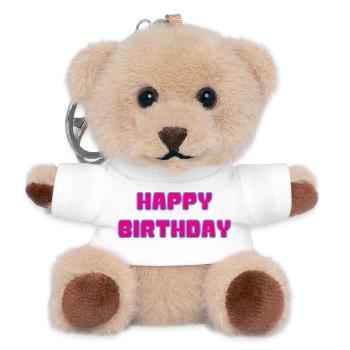 ANNIVERSARY. HAPPY BIRTHDAY. HAPPY BIRTHDAY. - Teddy Keyring - white - Front