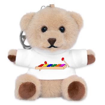 Trommeldreieck oder Tonxylophon - Teddy Schlüsselanhänger - Weiß - Vorne