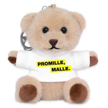 Promille, Malle - Teddy Schlüsselanhänger - Weiß - Vorne