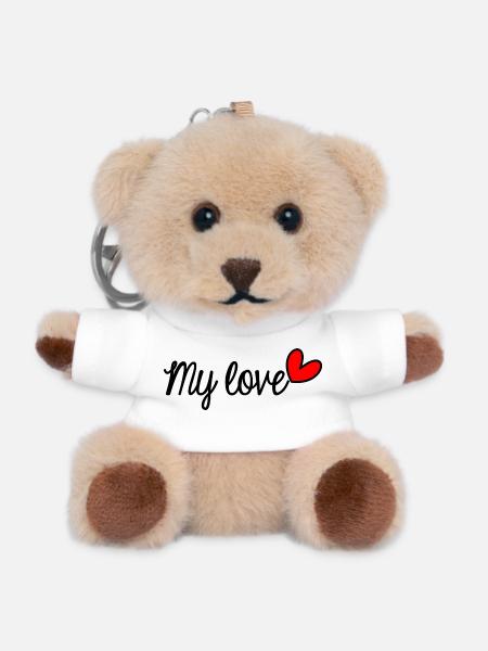 JE T'AIME. LOVE. COUPLE. JUST MARRIED. EVJF - Porte-clés ourson - blanc
