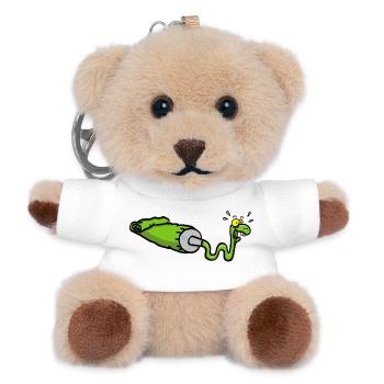 Green snake and gouache tube - Teddy Keyring - white - Front