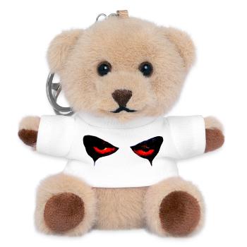 Halloween Kürbisfratze - Teddy Schlüsselanhänger - Weiß - Vorne