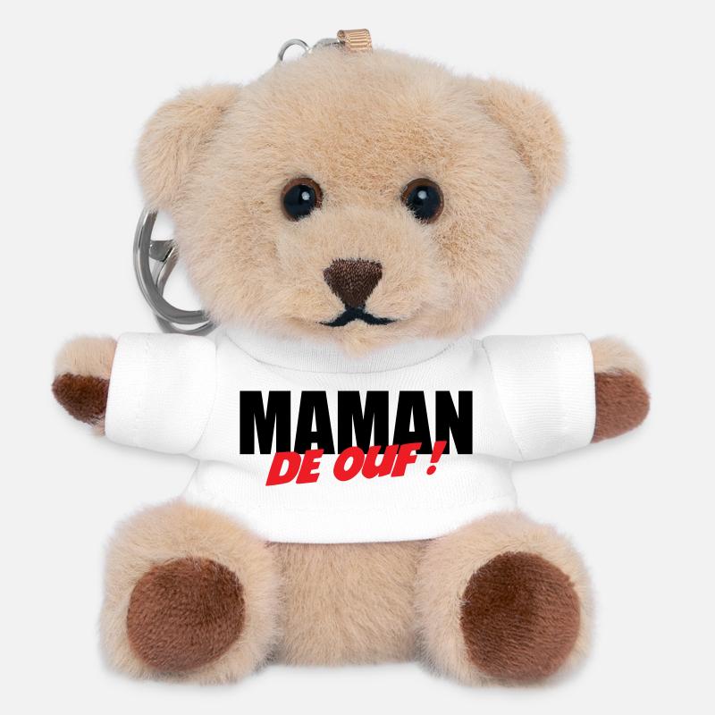 Crazy mom! - Teddy Keyring - white