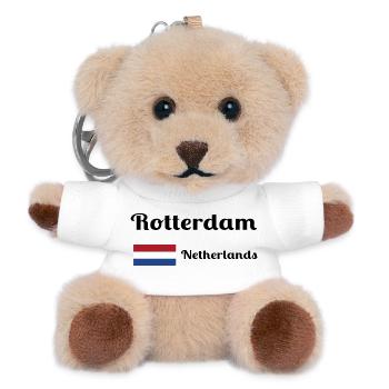 Rotterdam Netherlands- Stylish prints - Teddy Keyring - white - Front