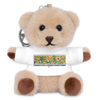 Form Follows Function Floral Art - Teddy Keyring - white - Front