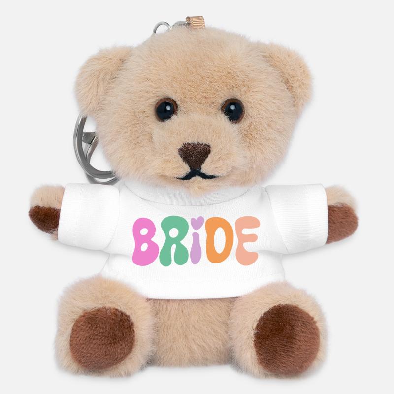 Mariée - Porte-clés ourson - blanc