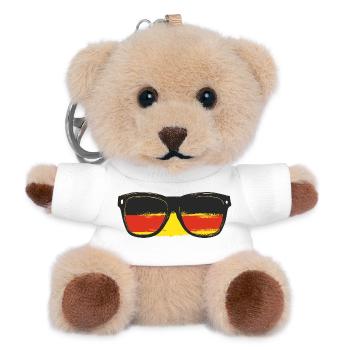 Sonnenbrille Deutschland Flagge - Teddy Schlüsselanhänger - Weiß - Vorne