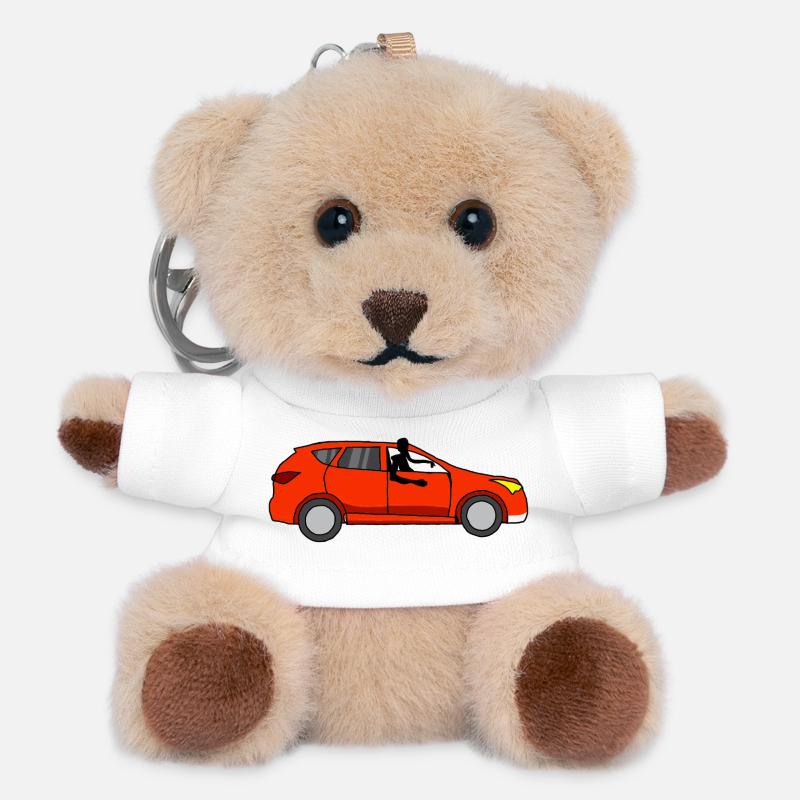 By car Simone - Teddy Keyring - white