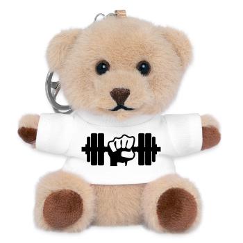 Weight Dumbbell - Teddy Keyring - white - Front