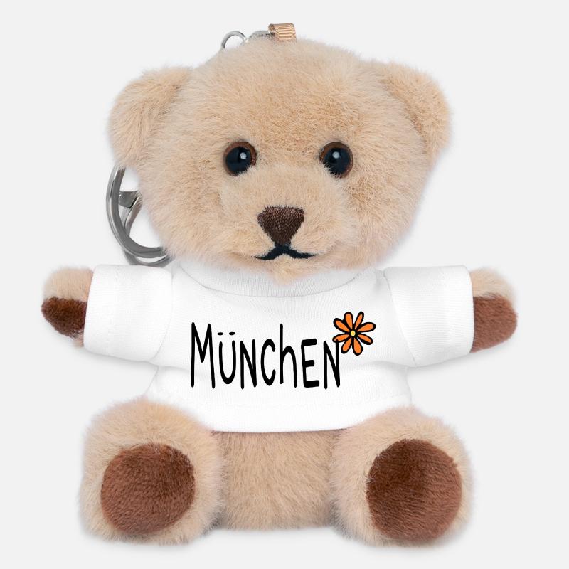 Munich 089 Fleur Fleur - Porte-clés ourson - blanc
