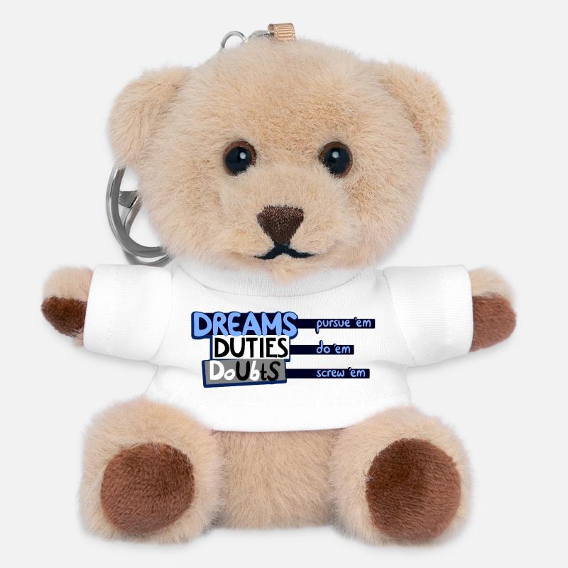 Les trois D - Porte-clés ourson - blanc