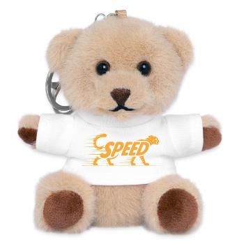 Cheetah Speed - Cooles Katzenlogo - Teddy Schlüsselanhänger - Weiß - Vorne