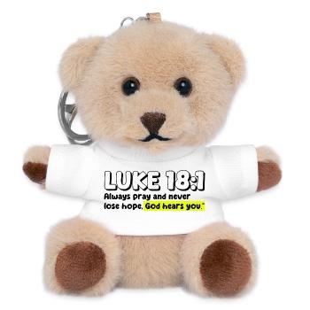 Luke 18:1 | Bible Quote - Teddy Keyring - white - Front