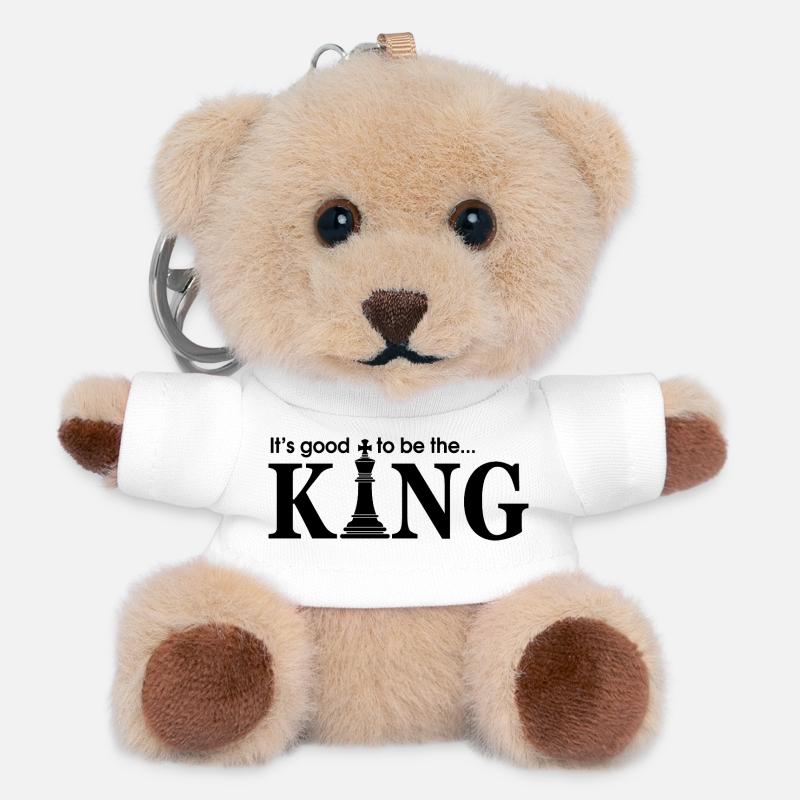 Game Chess Checkerboard King Quote Humor - Teddy Keyring - white