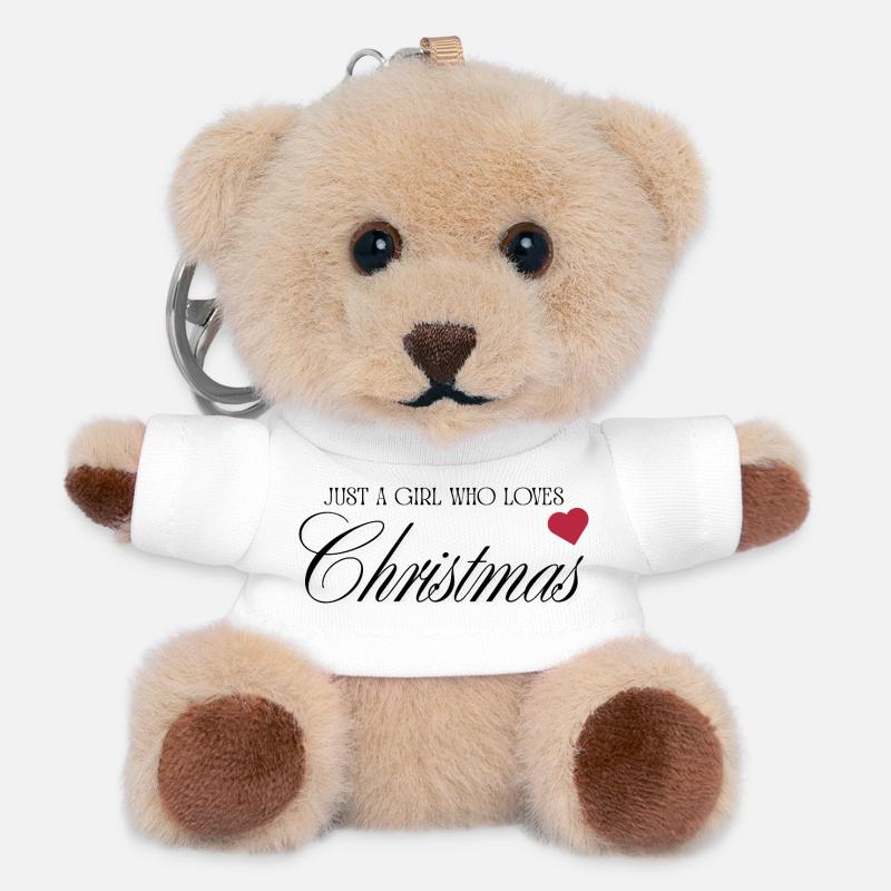 Heart message on black background - Teddy Keyring - white