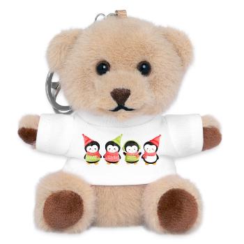 Lustige Pinguin-Weihnachten. Weihnachts-Pinguin - Teddy Schlüsselanhänger - Weiß - Vorne