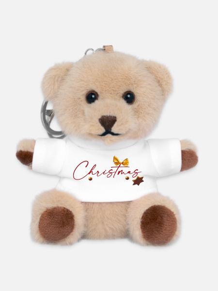Weihnachtszauber  - Teddy Schlüsselanhänger - Weiß