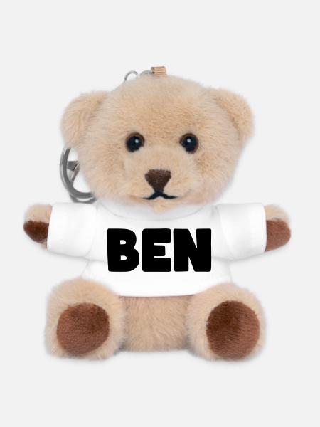 Ben Name - Teddy Schlüsselanhänger - Weiß