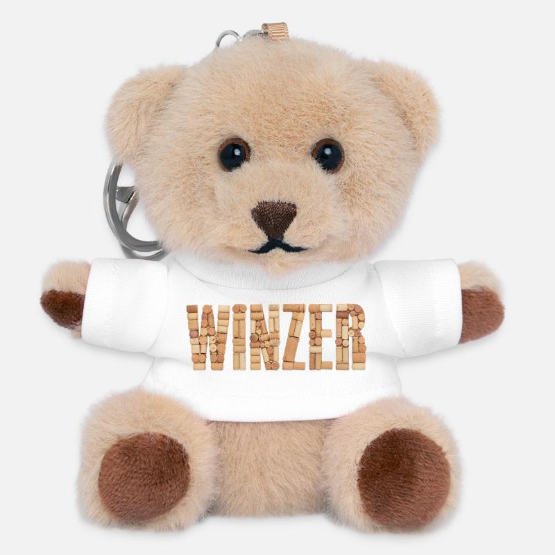 Vigneron – Cork Design - Porte-clés ourson - blanc