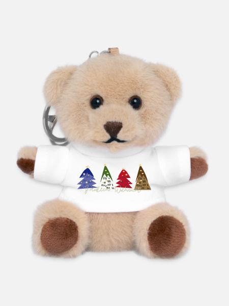 Friedliche Weihnacht - Teddy Schlüsselanhänger - Weiß