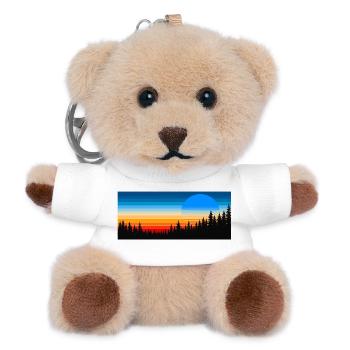 Forest sunset in colorful streaks - Teddy Keyring - white - Front