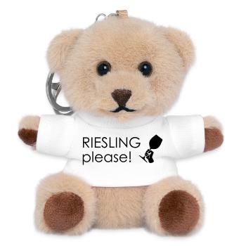 Du Riesling, s’il vous plaît ! - Porte-clés ourson - blanc - Devant