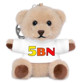 5BN Color Explosion Block Letters - Teddy Keyring - white - Front