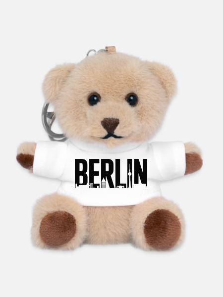 Berliner Skyline-Silhouette - Teddy Schlüsselanhänger - Weiß