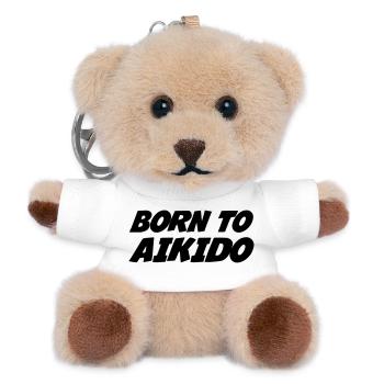 Né pour l'Aïkido  - Porte-clés ourson - blanc - Devant
