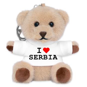 Ich liebe Serbien - J’aime la Serbie - Porte-clés ourson - blanc - Devant