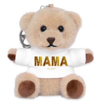 Mama ist die Beste - mein Fels in der Brandung - Teddy Schlüsselanhänger - Weiß - Vorne