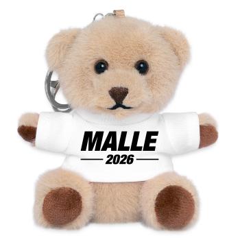 Malle 2026 Holiday - Teddy Keyring - white - Front