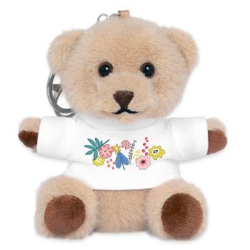 Vrille de fleur - Porte-clés ourson - blanc - Devant