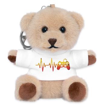 Heartbeat Gamepad Retro - Teddy Keyring - white - Front
