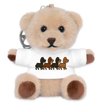Hundewachstumsmuster Welpe zu Erwachsenen-Illustration - Teddy Schlüsselanhänger - Weiß - Vorne