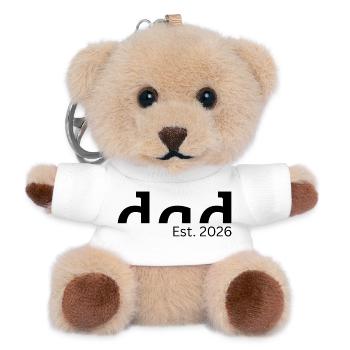 Dad Est. 2026 - Gift for Fathers-to-be - Teddy Keyring - white - Front