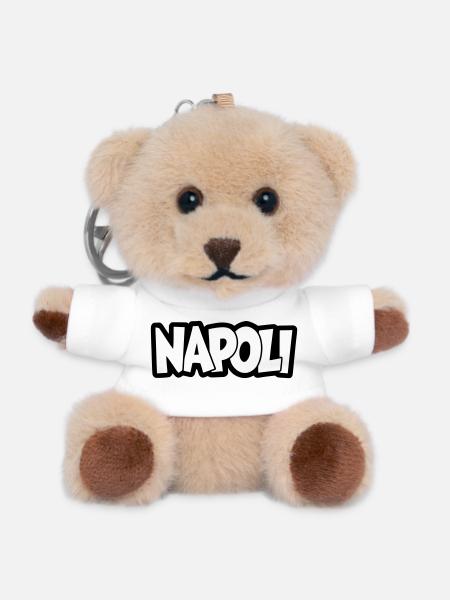 Napoli Schriftzug - Teddy Schlüsselanhänger - Weiß