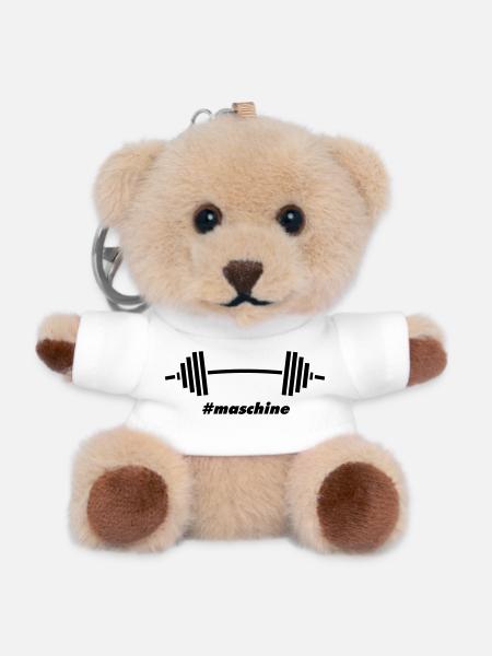 #Maschine: Power, Weights & Fitness - Teddy Keyring - white
