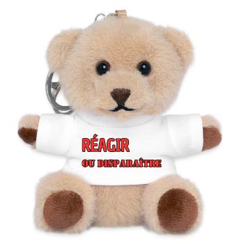 React or disappear - Teddy Keyring - white - Front