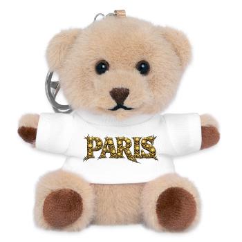PARIS Schädel-Schrift - Teddy Schlüsselanhänger - Weiß - Vorne