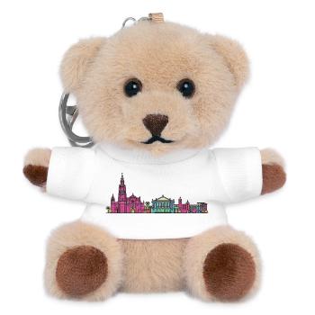 Murcia City Skyline Cathedral Modern Line Art - Teddy Keyring - white - Front