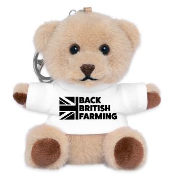 Back British Farming - Teddy Keyring - white - Front