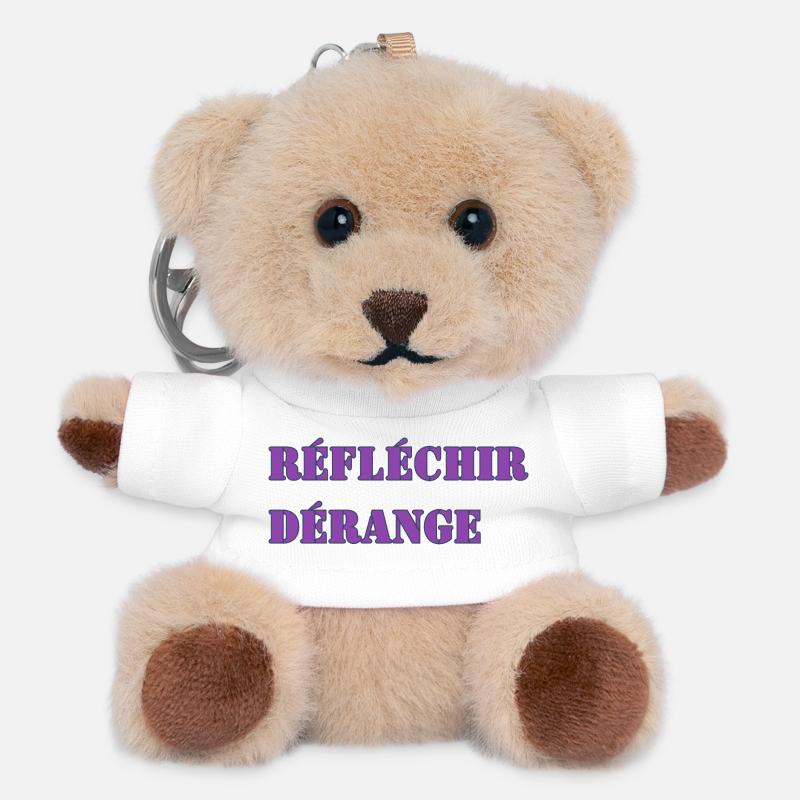 RÉFLÉCHIR DÉRANGE - Porte-clés ourson - blanc